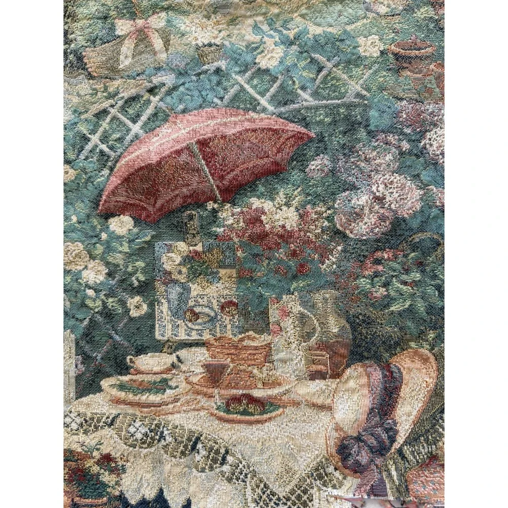Vintage Romantic Scene French Country Tapestry Woven 26